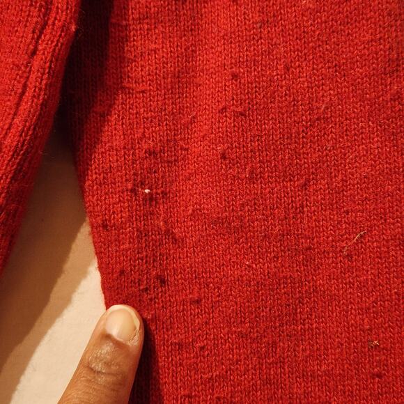 Women's XS Red Skiing Bear Cashmere & Wool Blend Sweater Holiday Xmas By Subdued - Picture 9 of 10